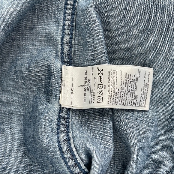 GAP Denim “The Big Shirt” Medium Wash Classic Oversized Size L - Picture 7 of 10